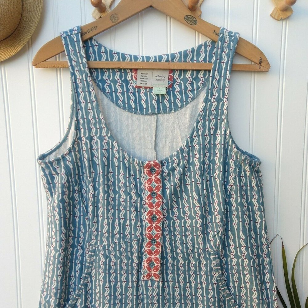 Anthropologie Saturday Sunday Lizzy Jumpsuit Size S Cotton Boho Floral Wide Leg - Picture 3 of 11